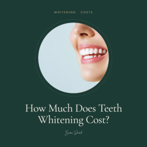 Close-up of a smiling woman's mouth with white teeth - teeth whitening cost guide, Barton Dental