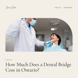 Dentist adjusting light above smiling patient in dental chair - dental bridge cost guide Ontario, Barton Dent
