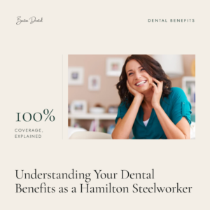 Smiling woman resting chin on hands at home - understanding dental benefits as a Hamilton steelworker, Barton Dental